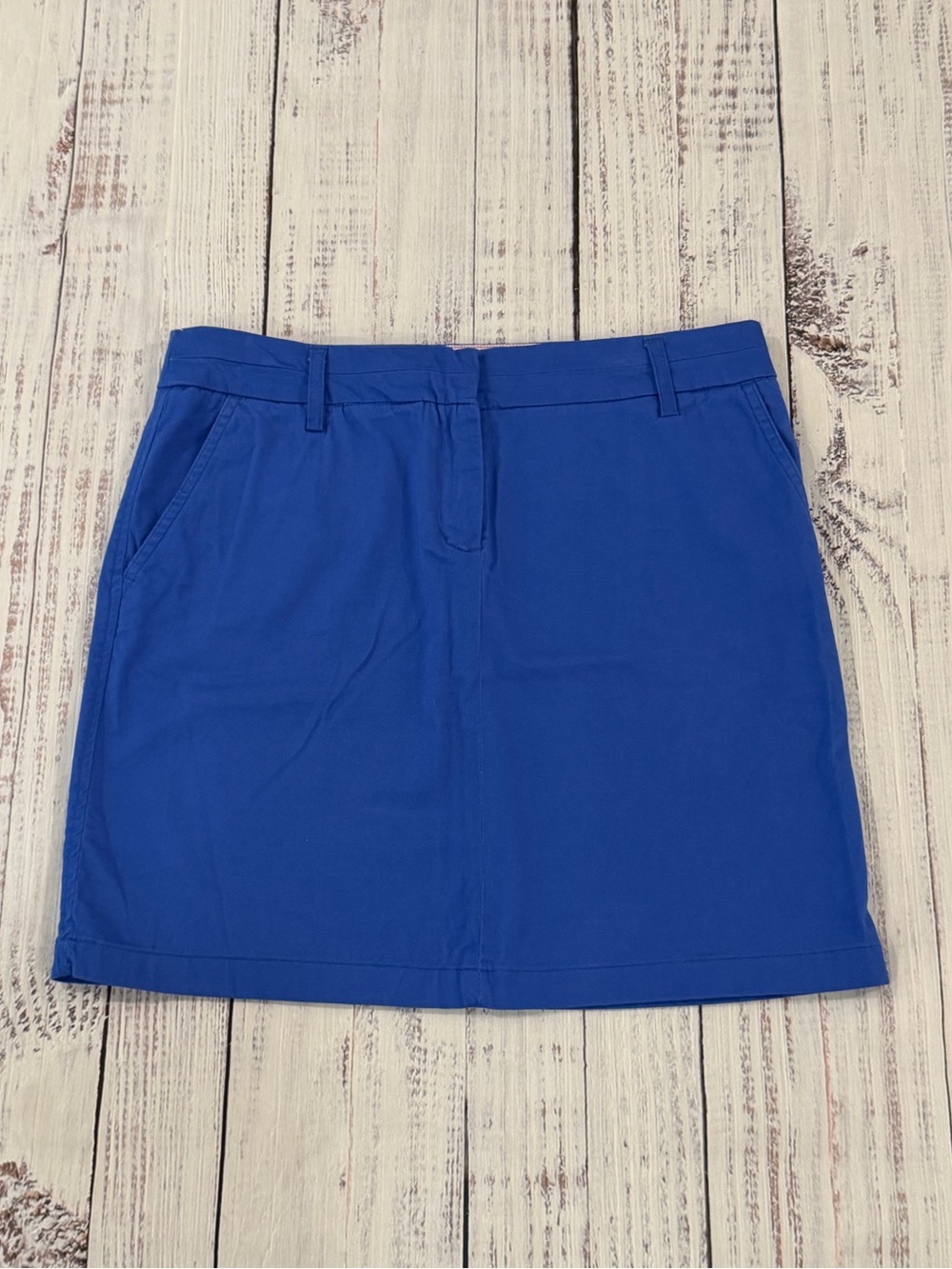 Vintage Cambridge Dry Goods Cobalt Blue Khaki Mini Skirt, Women's Size 6 Preppy